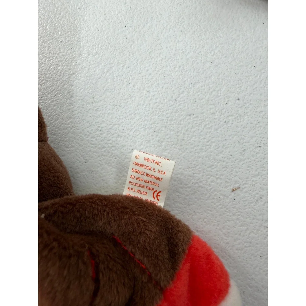 Ty Beanie Babies Gobbles Turkey Plush 1996 Vintage Thanksgiving Brown Red 9 inch